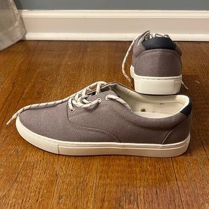 J. Crew Gray Canvas Mens Casual Sneakers - Like New Size US 9.5